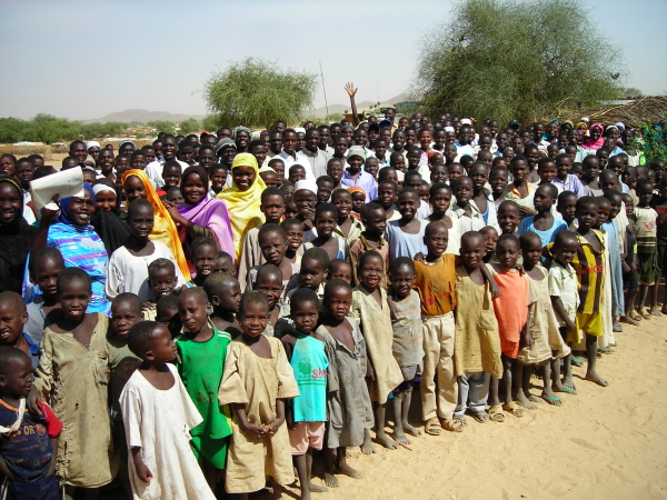 English students in Bredjing Refugee Camp, eastern Chad